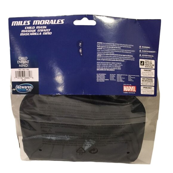 Marvel Spiderman Across the Universe Child Mask MILES MORALES Black Red - Picture 2 of 2